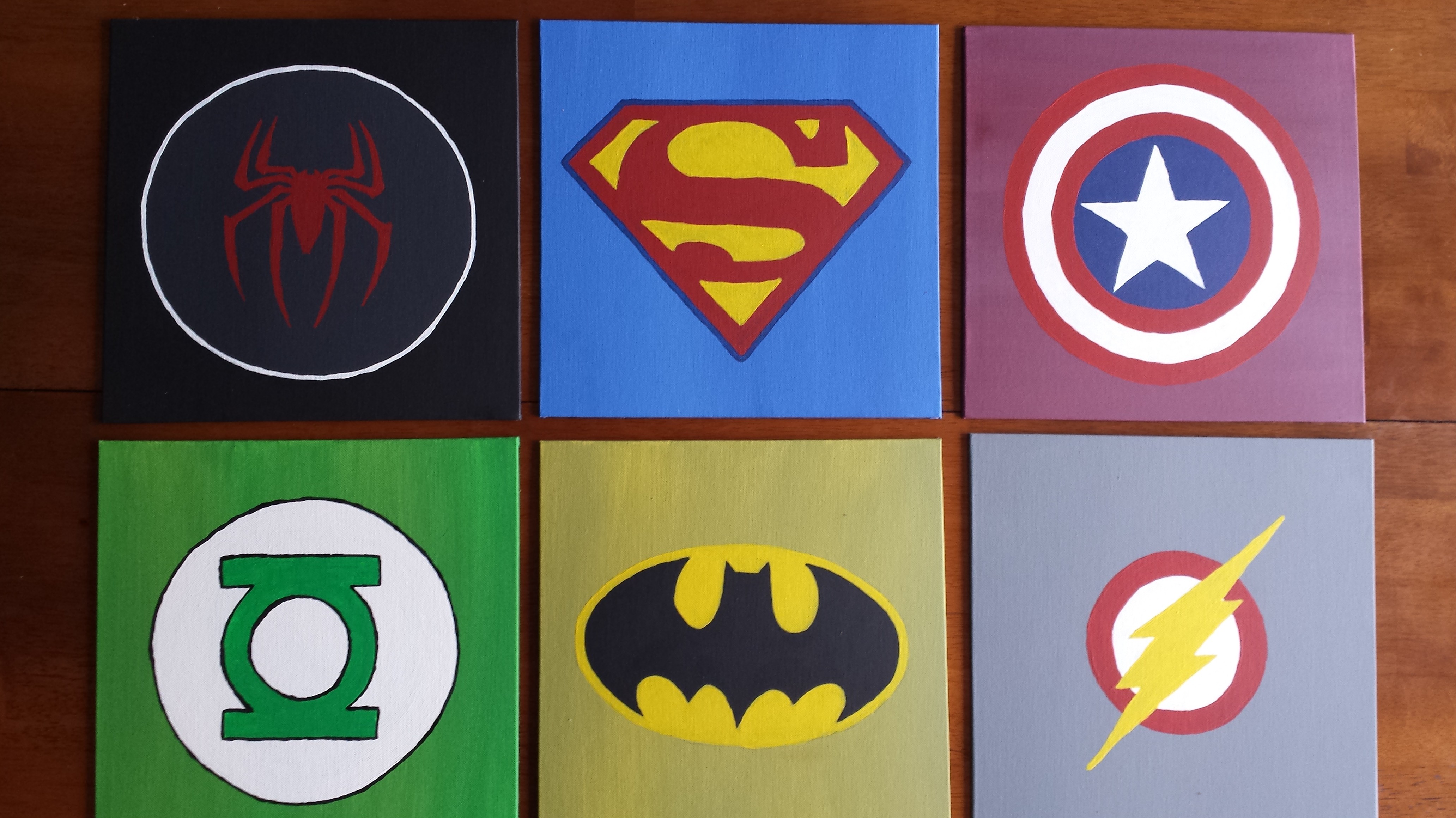 The end result was six superhero logos for my son’s new room and one 