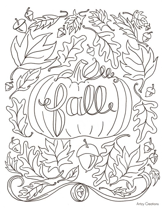 Free Fall Coloring Pages for Adults | PINterest Inspiration